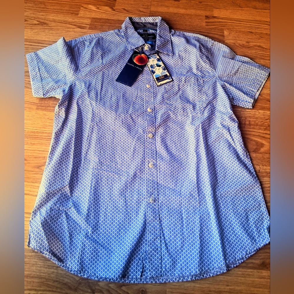 Nickle & Iron NWT Mens Shirt ,blue Print, Sz Sm